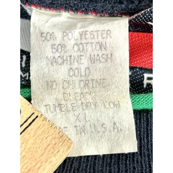 Vintage Tommy Hilfiger T-Shirt Striped Green Blue Red Y2K Tee Men's XL USA Made - Picture 6 of 9